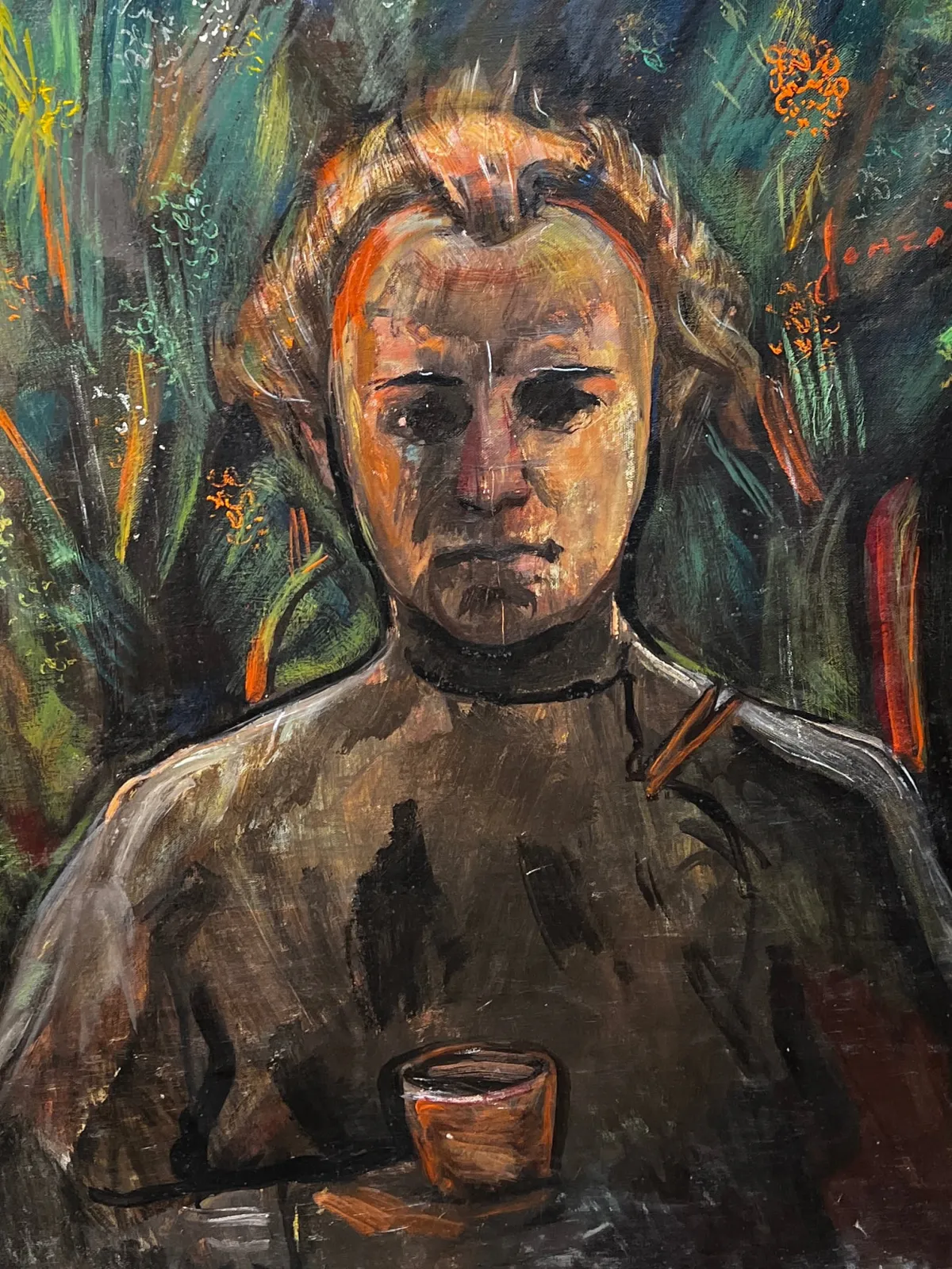 Autoritratto di Guido Gonzato, dipinto a olio su tela