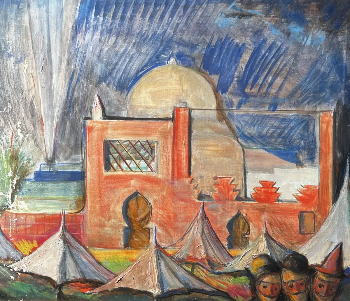 Barcellona di Guido Gonzato, dipinto a olio su tela