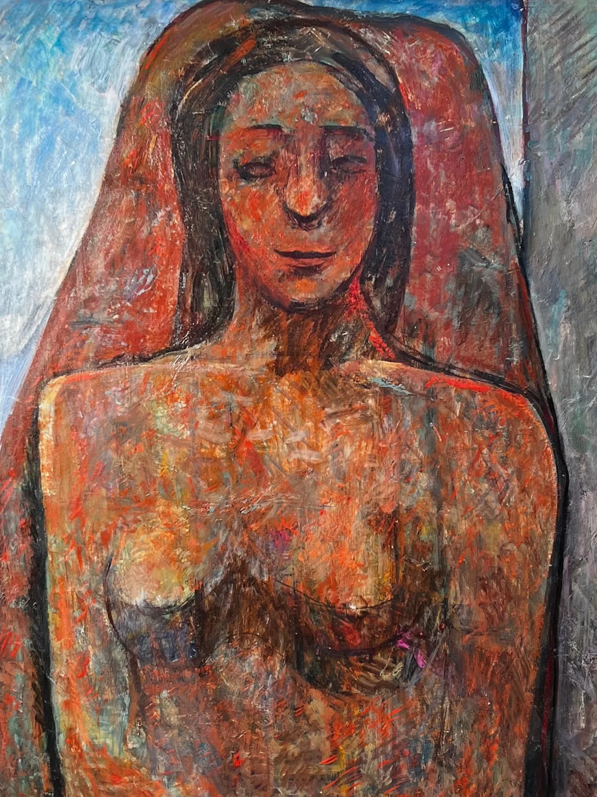 Flora di Guido Gonzato, dipinto a olio su cartone