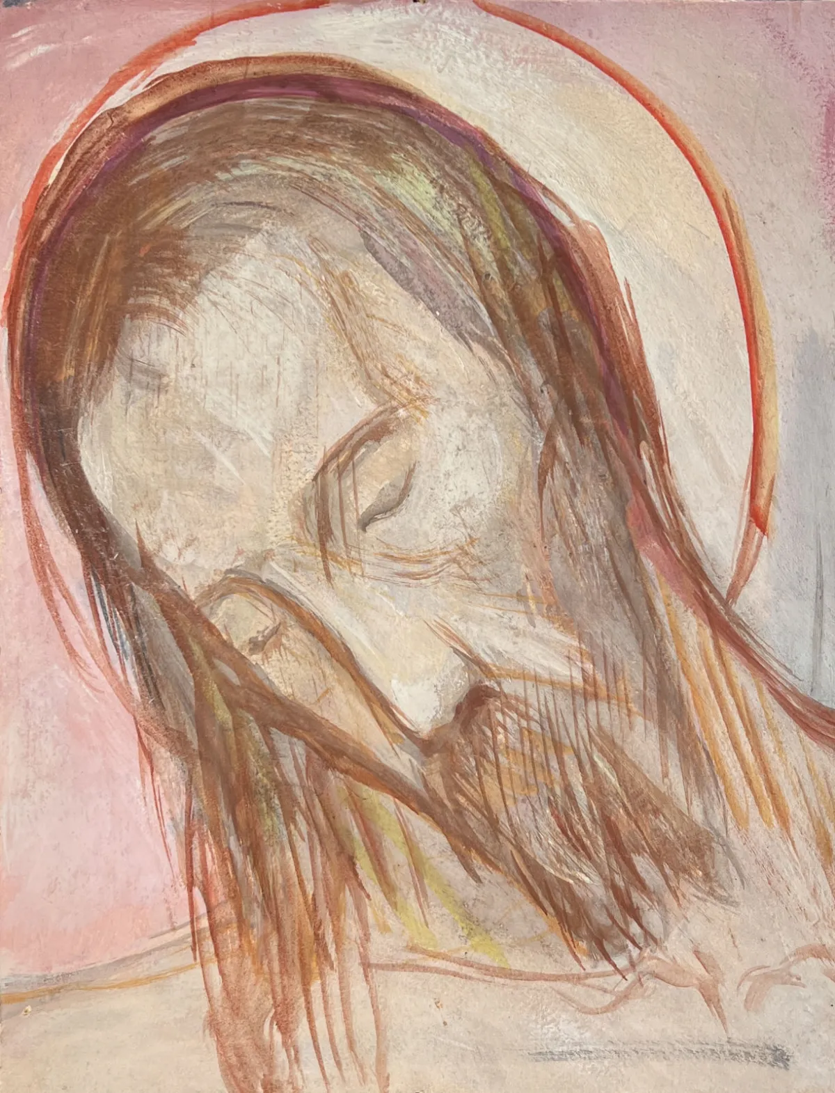Gesù di Guido Gonzato, dipinto a olio su cartone