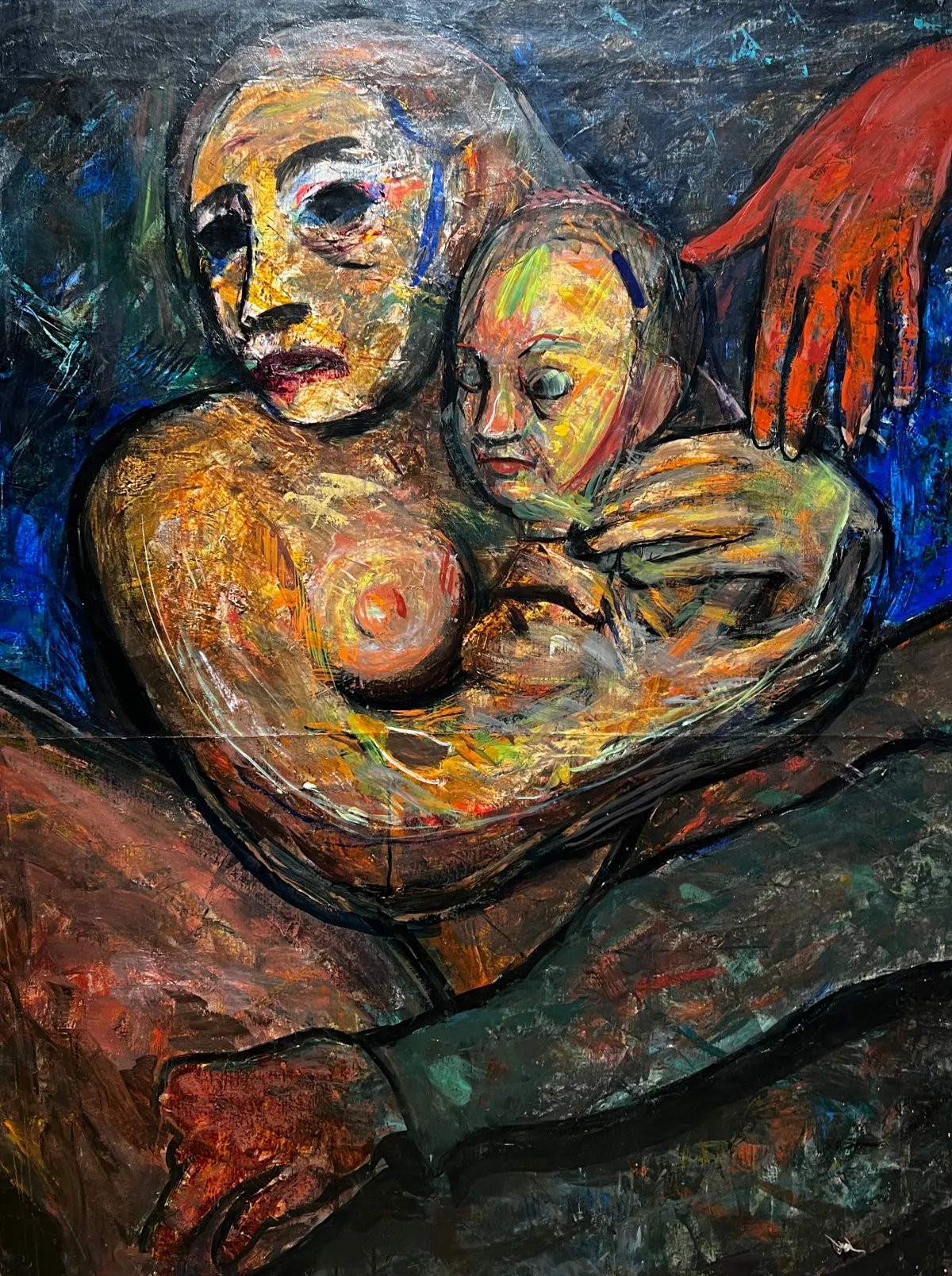 La Madre e la vita (N°1) di Guido Gonzato, dipinto a olio su tela