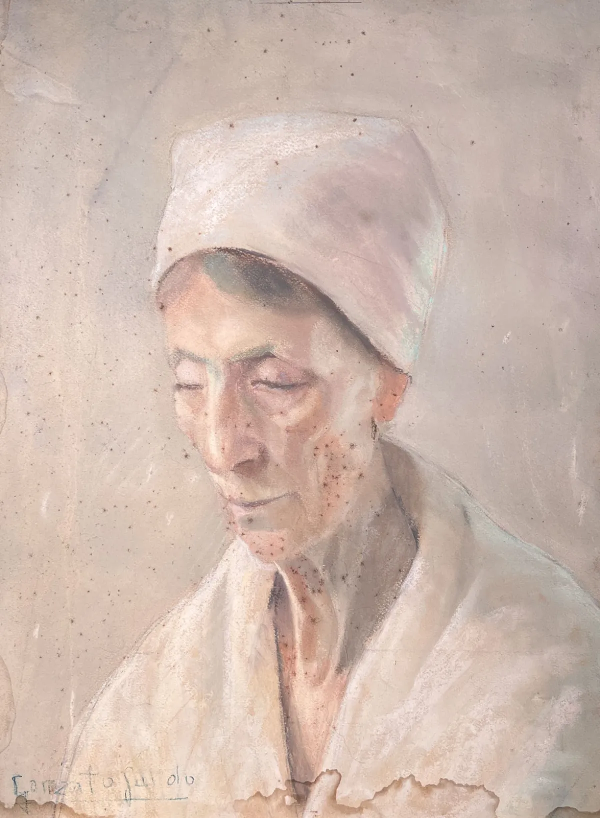 Suora di Guido Gonzato, dipinto a pastello su carta