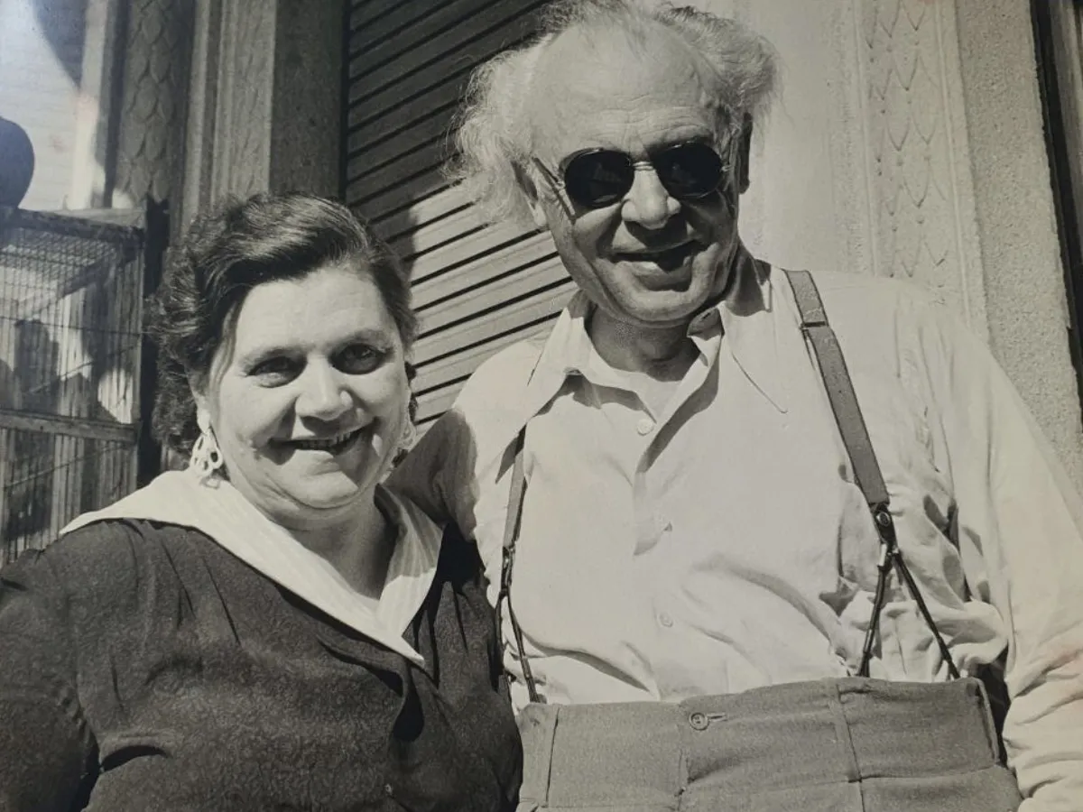 Ritratto del pittore Guido Gonzato insieme alla moglie
